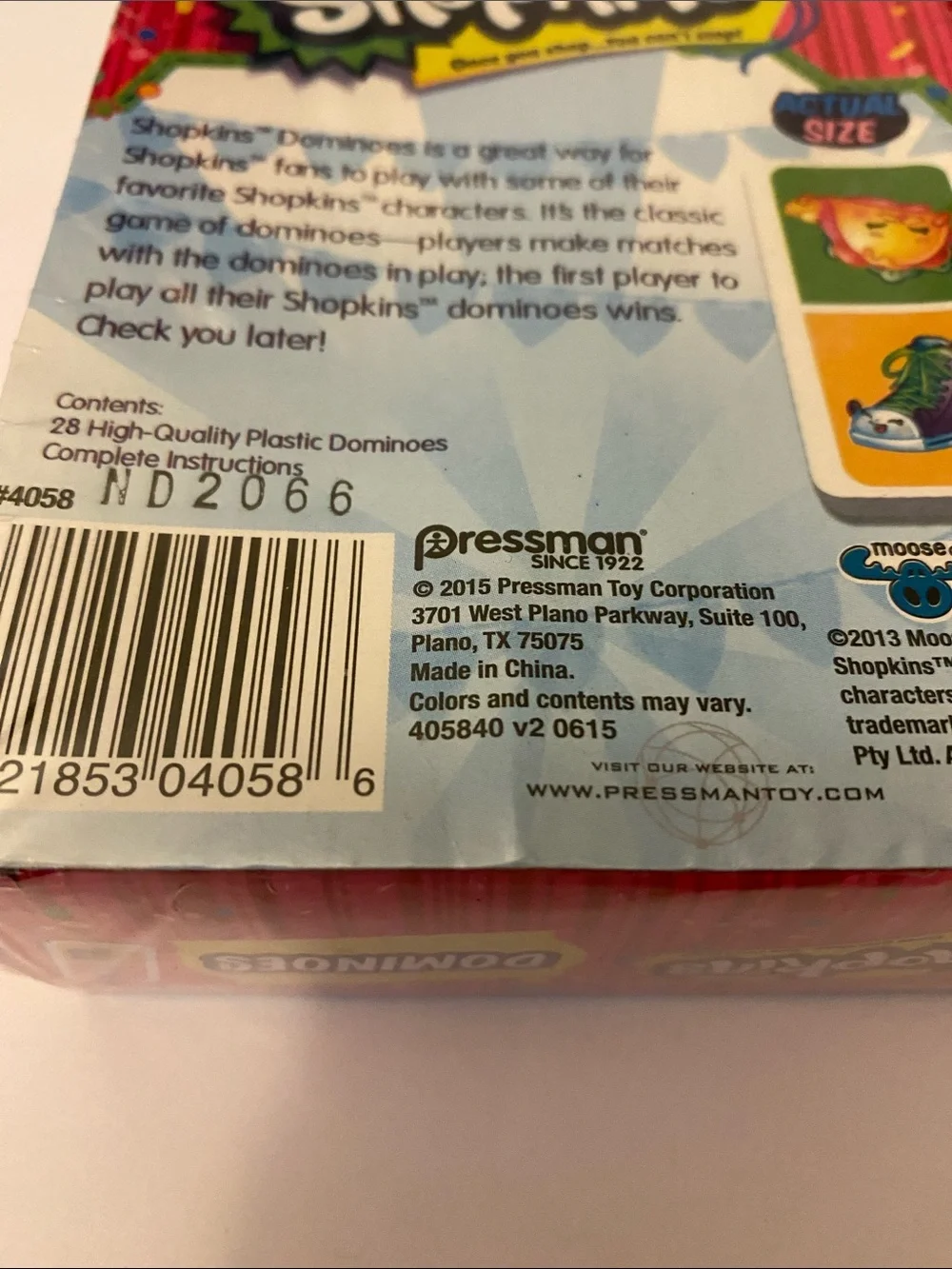 Shopkins Dominoes Game SEALED